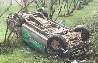 Kontrolden çıkan kamyonet tarlaya devrildi: 5 yaralı