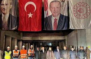 Ölmeztoprak yeni terminal binasındaki çalışmaları...