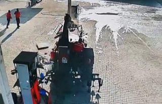Petrol istasyonunda korku dolu anlar: Ayağı gaza...