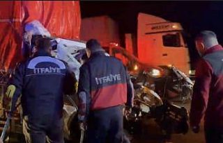 Pikap tırın dorsesine çarptı: 2 yaralı