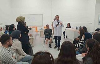 Protez hastasının yürümesi öğrencilere ders...