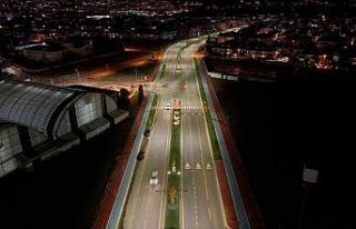 Şehrin yeni duble yolu ışıl ışıl oldu