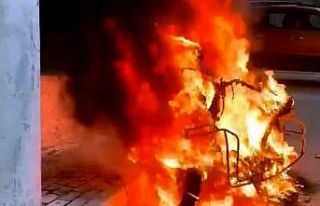 Söke’de motosiklet yangını korkuttu