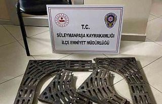 Tekirdağ’da at arabasıyla mazgal hırsızlığına...