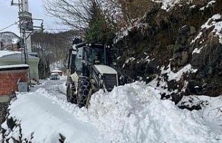 Trabzon’da kar nedeniyle kapanan mahalle yolları...