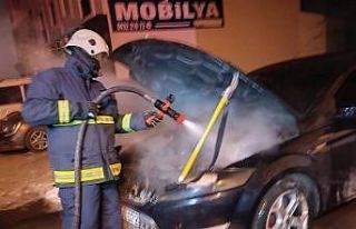 Van’da park halindeki otomobilde yangın