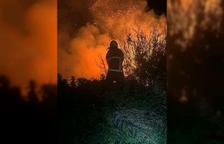 Arsuz’da kamışlık alanda çıkan yangın söndürüldü