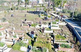 Büyük Manavgat yangınında küle dönen mezarlığın...