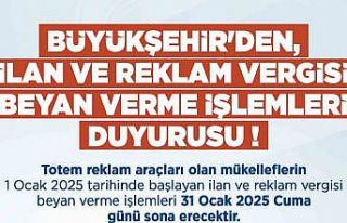 Büyükşehirden ilan ve reklam vergisi beyan verme...