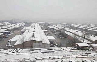 Çocuklar, şehri beyaz bürüyen kar yağışının...