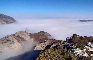 Çorum’daki bin 276 rakımlı geçitte sis denizi