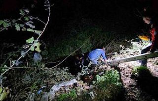 Dere yatağına düşen vatandaşın yardımına itfaiye...