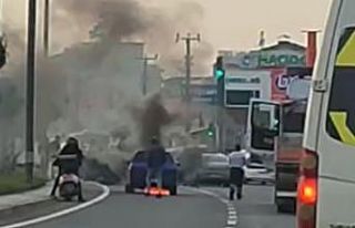 Düzce’de seyir halindeki otomobil alev aldı