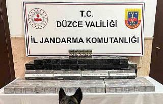 Düzce’de tırda bin 69 paket kaçak sigara ele...
