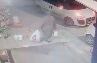 Elazığ’da ayran çalan kadın kameralara yakalandı