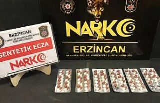 Erzincan’da 78 adet sentetik ecza maddesi ele geçirildi