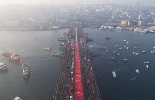 Galata Köprüsü’nde düzenlenen Gazze’ye destek...