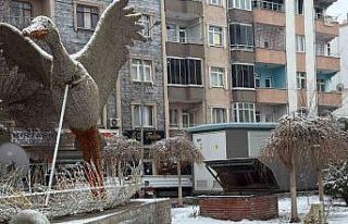 Iğdır şehir merkezine mevsimin ve yılın ilk karı...