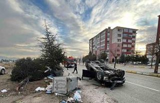 Kontrolden çıkan lüks otomobil ağaca çarpıp...