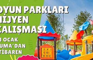 Nazilli’de çocukların oyun alanları dezenfekte...