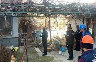 Şehit ailesine ait evde çıkan yangın büyümeden...