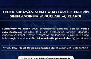 Şubat/Mart ve Nisan 2025 celp döneminde silah altına...