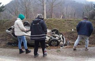 Takla atan araçta burnu bile kanamadı