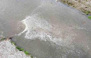 Taşova’da Yeşilırmak kirlilikten köpürdü