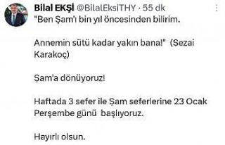 THY Şam seferleri başlıyor