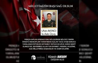 Vali Aksoy’dan Şehit Ufuk Akıncı için taziye...