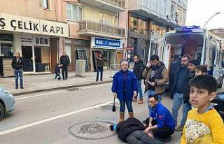 Yaralıya ilk müdahaleyi yoldan geçen hasta nakil...