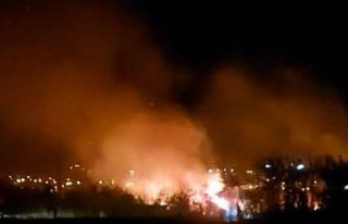 Alevlerin geceyi aydınlattığı sazlıktaki yangın...