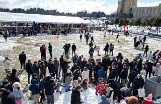 Arnavutköy’de kar festivali renkli görüntülere...
