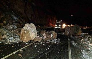 Artvin-Ardahan karayolunda heyelan