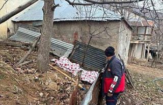 Bahçesindeki yaprakları tutuşturan yaşlı kadın...