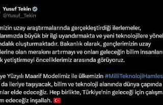 Bakan Tekin: "Milli teknoloji hamlesini daha...