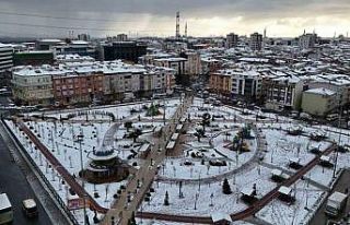 Beyaza bürünen Sultangazi havadan görüntülendi