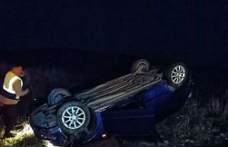 Bilecik’te takla atan otomobilin sürücüsü yaralandı