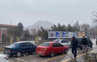 Çankırı’da kar yağışı etkili olmaya başladı