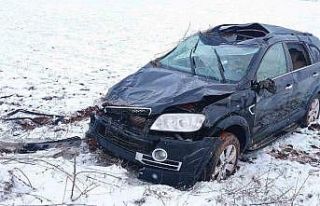 Çorum’da cip şarampole yuvarlandı: 1 yaralı