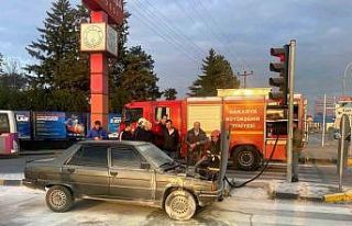 D-100’de panik anları: Otomobil bir anda alev aldı