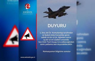 Eskişehir için sonic patlama sesi uyarısı