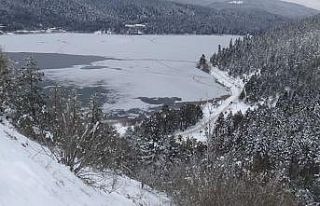 Göl manzarasına geldiler, buz manzarasıyla karşılaştılar