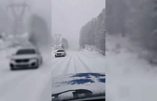 İnegöl-Domaniç yolunda zincir takmayan araçlara...