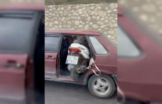 Kapısız araçta motosiklet taşıdı, gören dönüp...