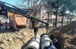 Karacasu’da beton büzler yer altına indirildi