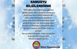 Niksar’da olumsuz hava şartları nedeniyle eğitime...