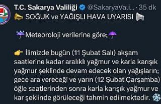 Sakarya’da soğuk ve yağışlı hava uyarısı