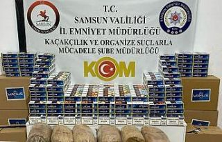 Samsun’da 177 bin adet kaçak makaron ve 350 kilo...