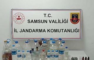 Samsun’da 55 litre etil alkol ve 56 adet aroma kiti...